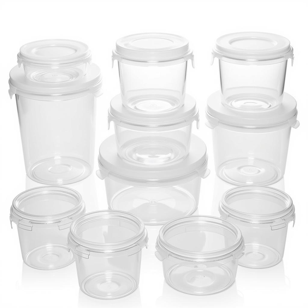 Set of lexan food storage containers in various sizes