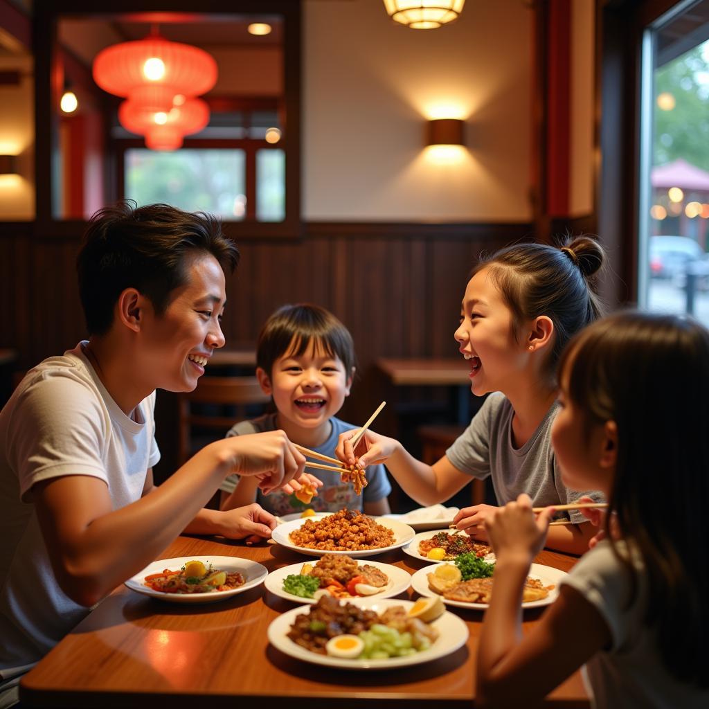 Family Enjoying a Meal at a Lexington Park Chinese Restaurant