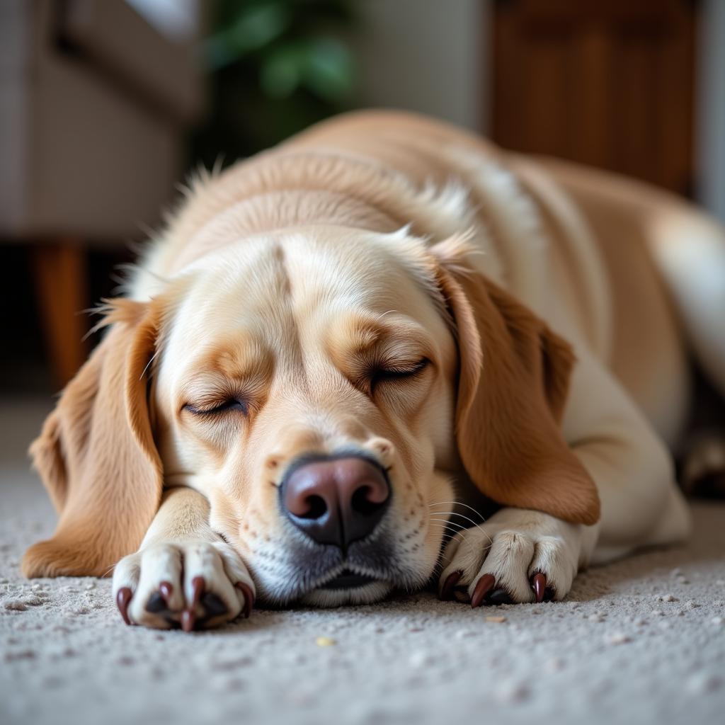 Senior Dog Sleeping Peacefully