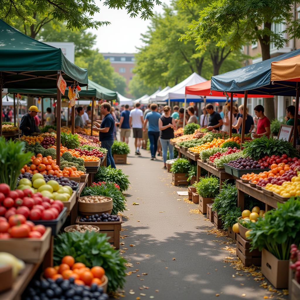 Local Farmers Market with Fresh Produce