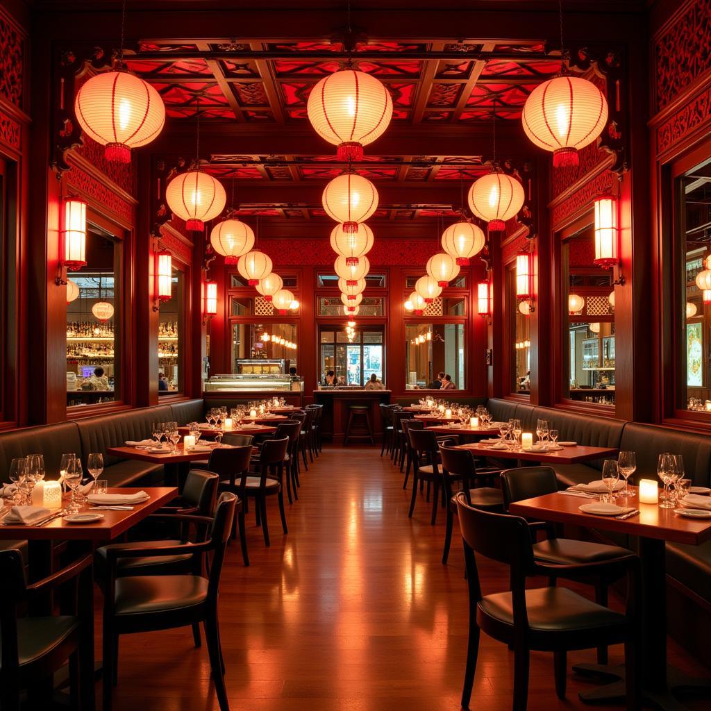 Vibrant interior of a Long Wong Chinese restaurant