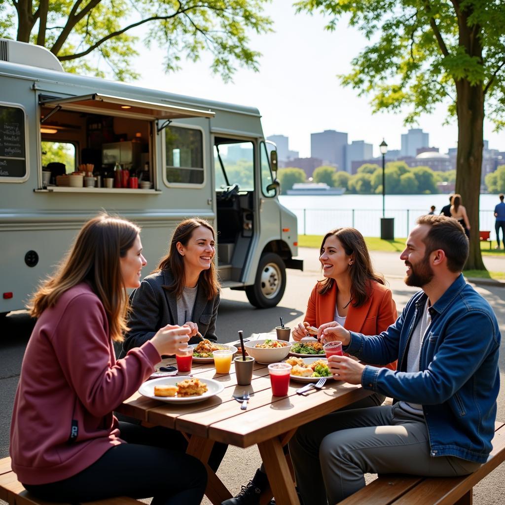 Community Gathering at Lowell Food Truck