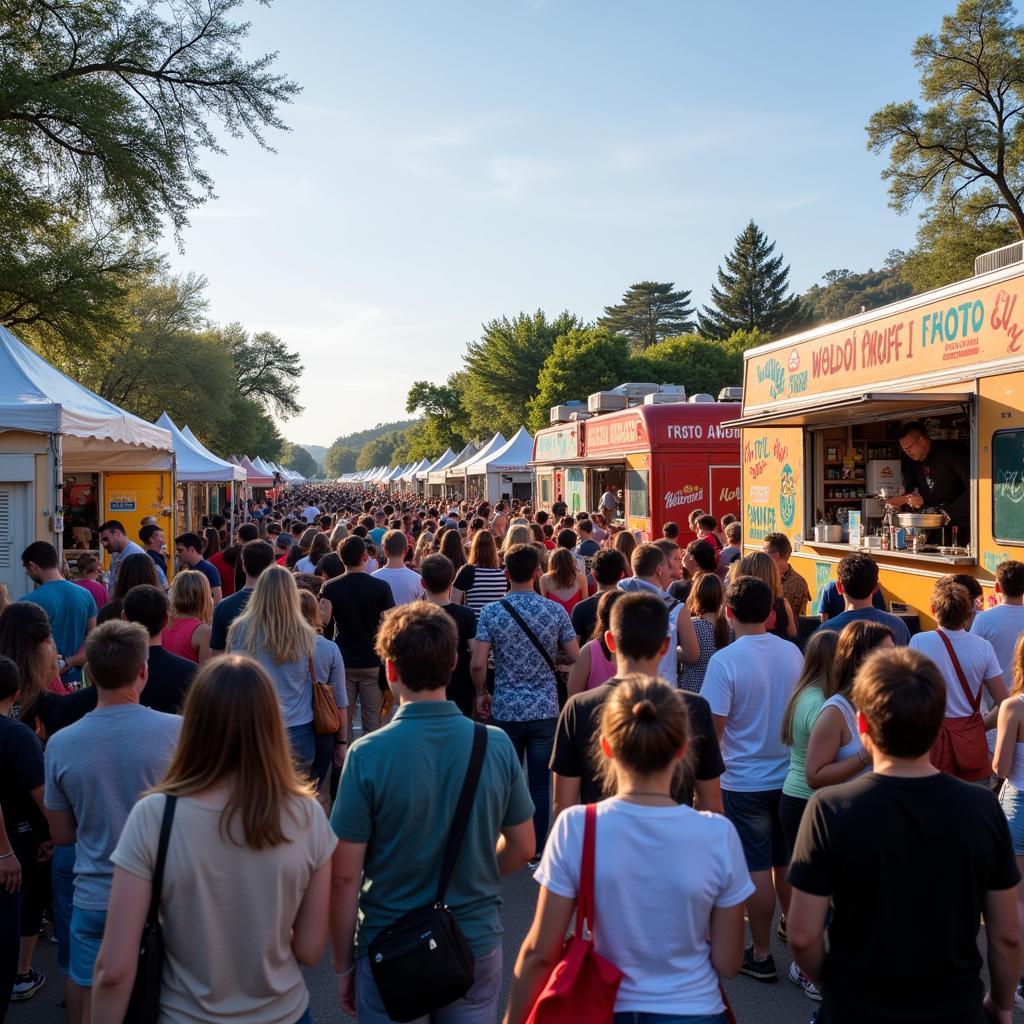 Vibrant Crowd at Lumberton Food Truck Festival