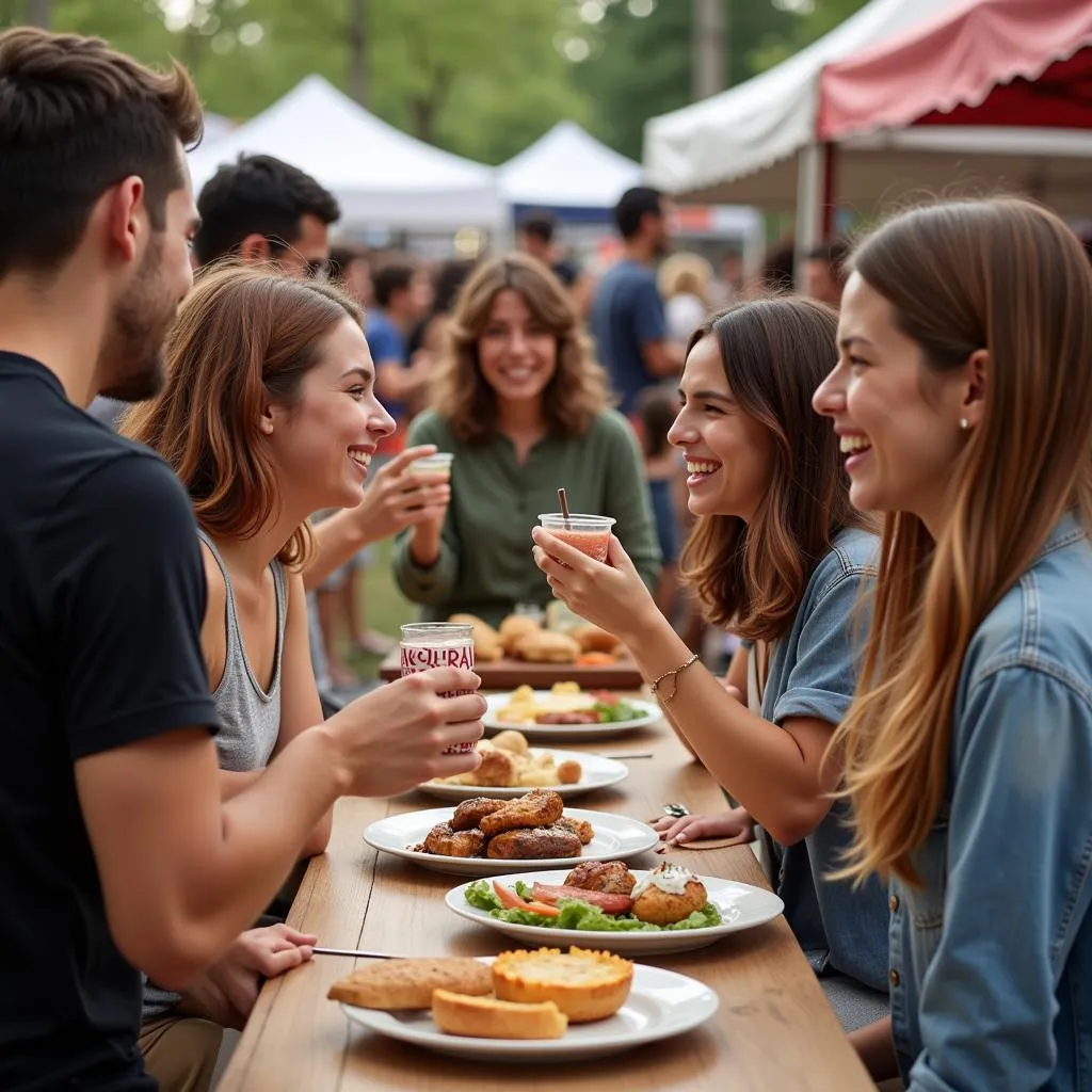 Crowd enjoying food at Lydia Food Festival