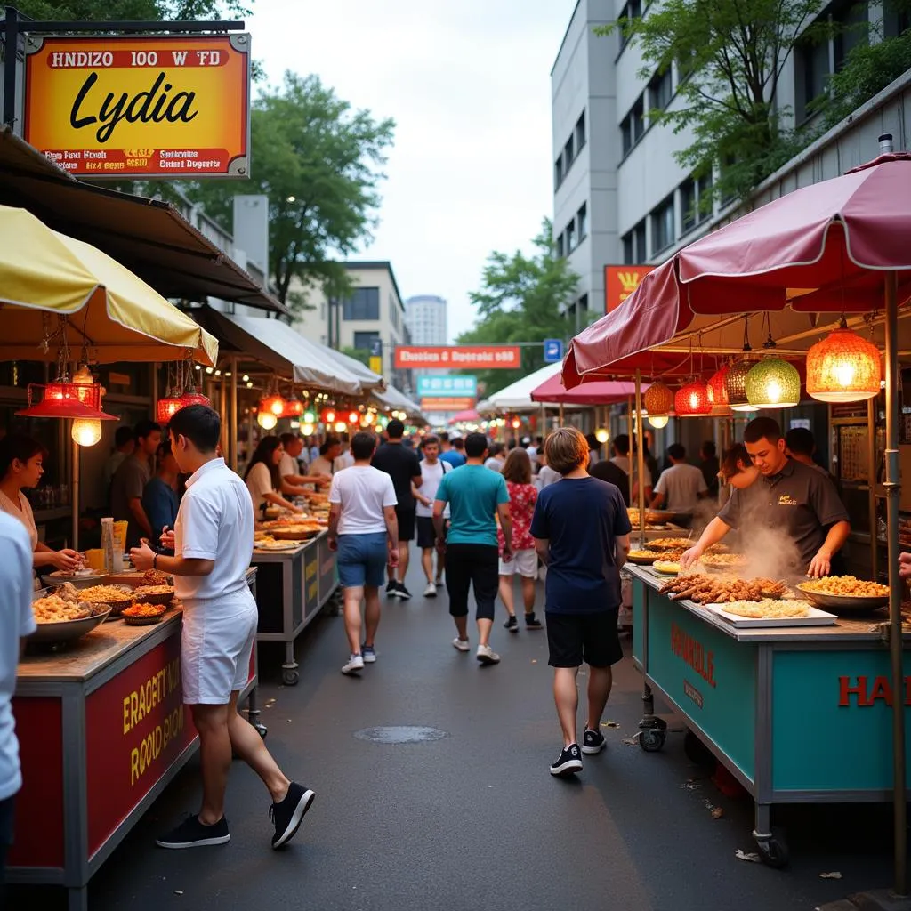 Street food stalls at Lydia Food Festival