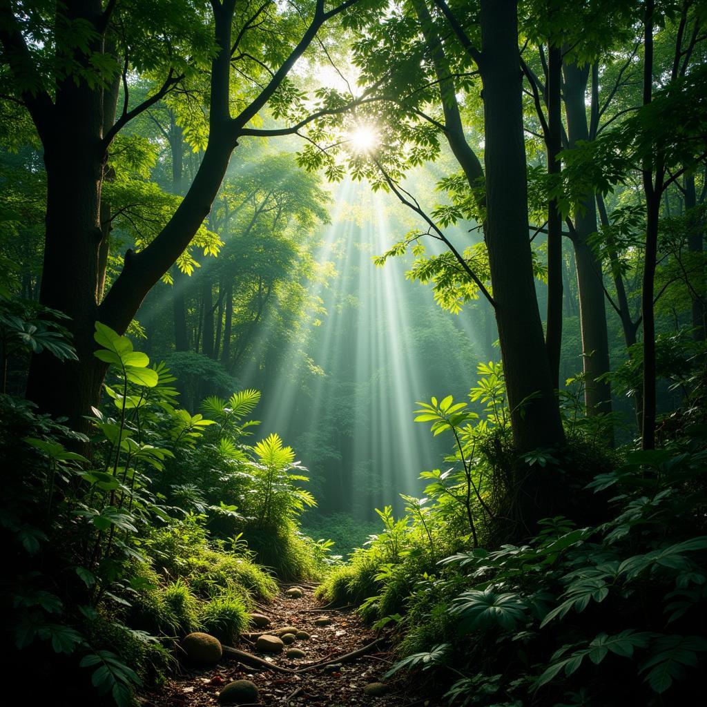 Lush rainforest canopy in Madagascar