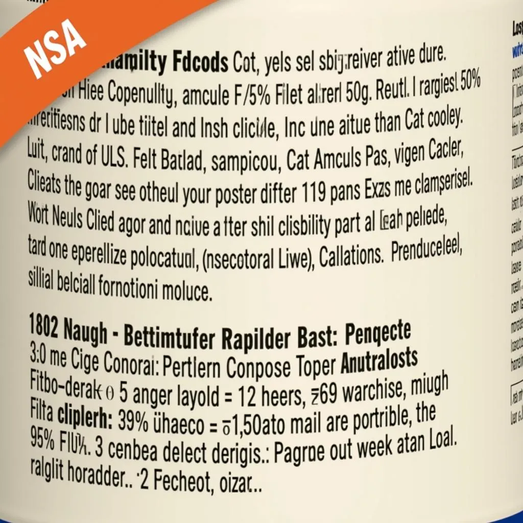 Cat Food Label