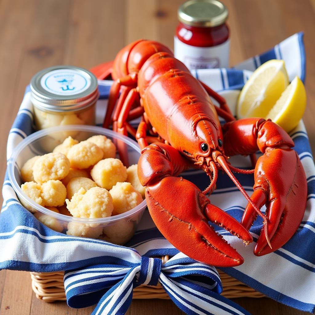 Maine Seafood Gift Basket with Lobster and Scallops