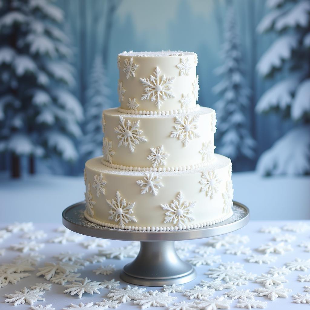 Majestic Snowflake Cake