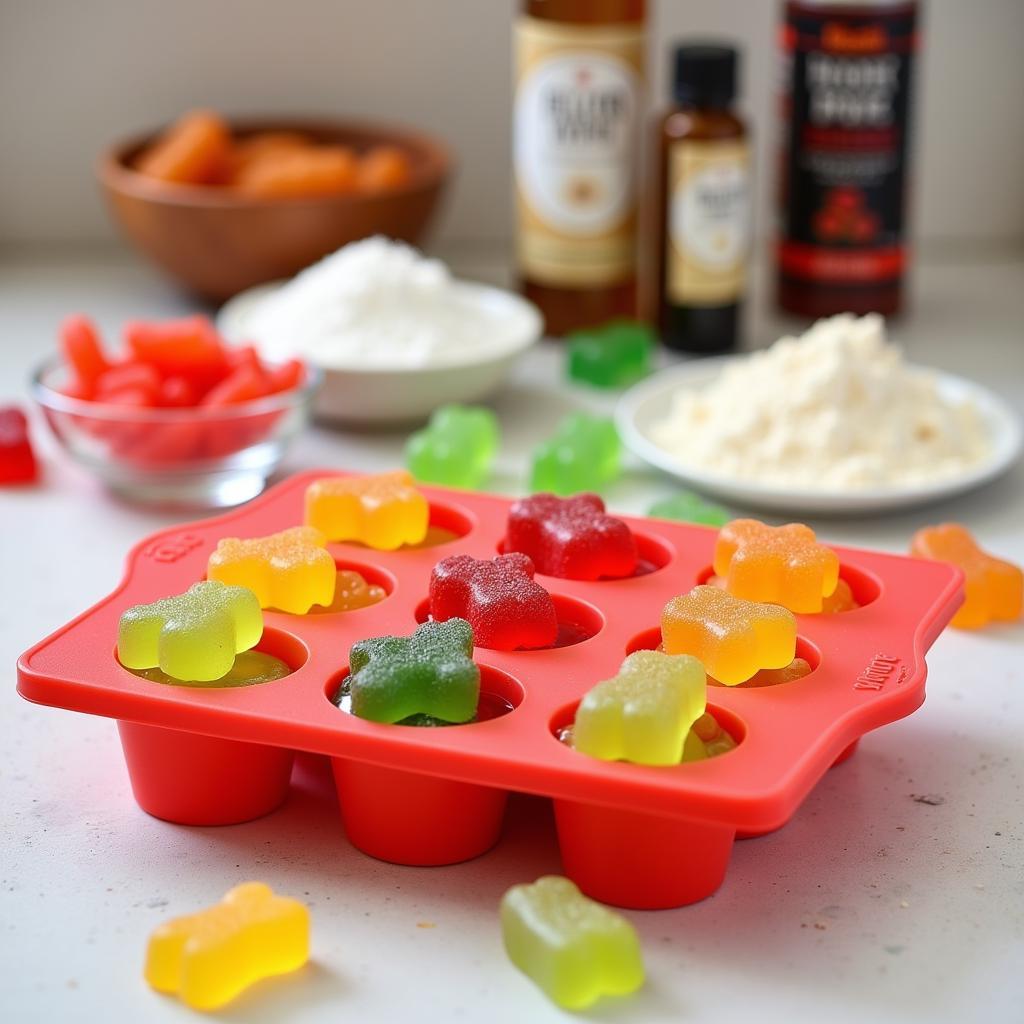 Homemade Gummy Bears in a Mold