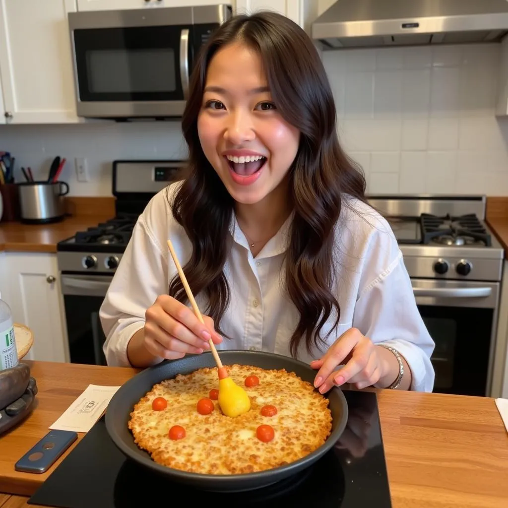 Making Okonomiyaki Inspired by Chatrou Friend