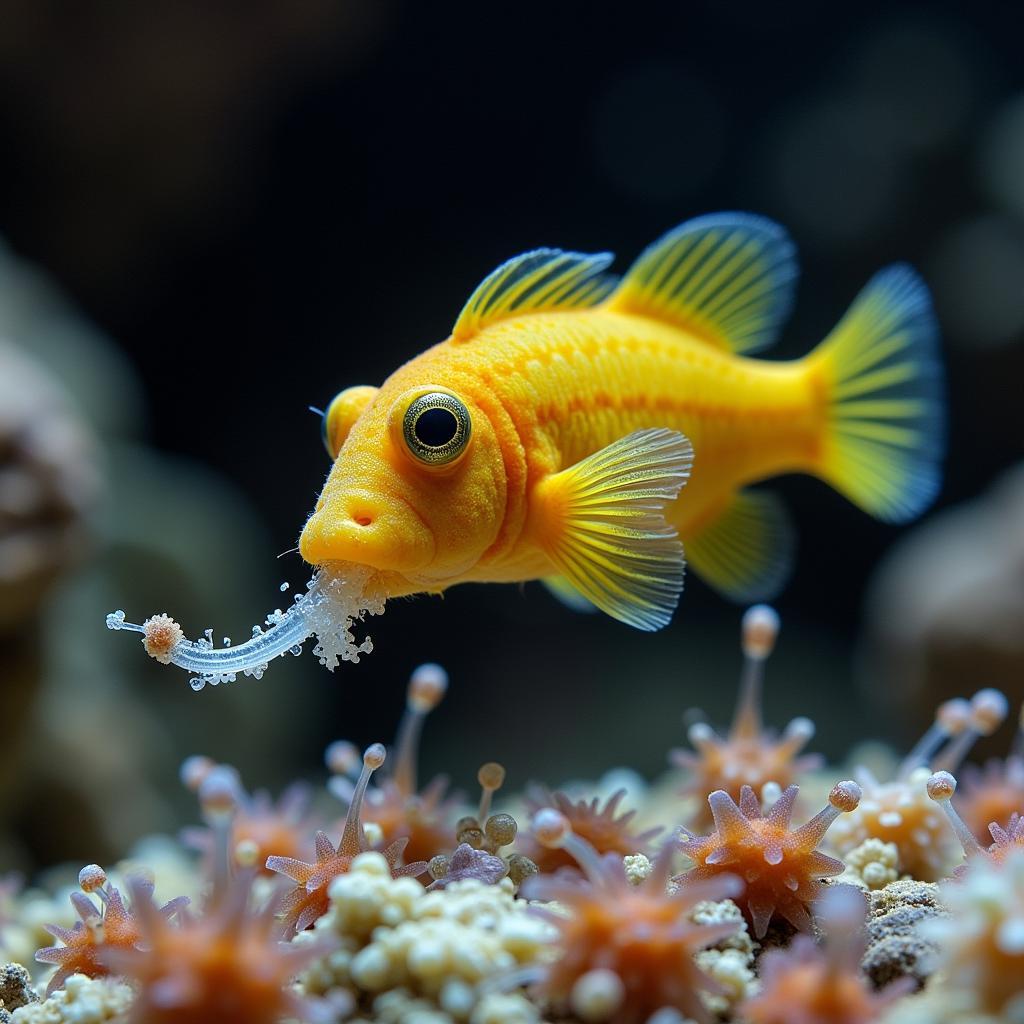 Mandarin Goby Eating Copepods in a Reef Tank