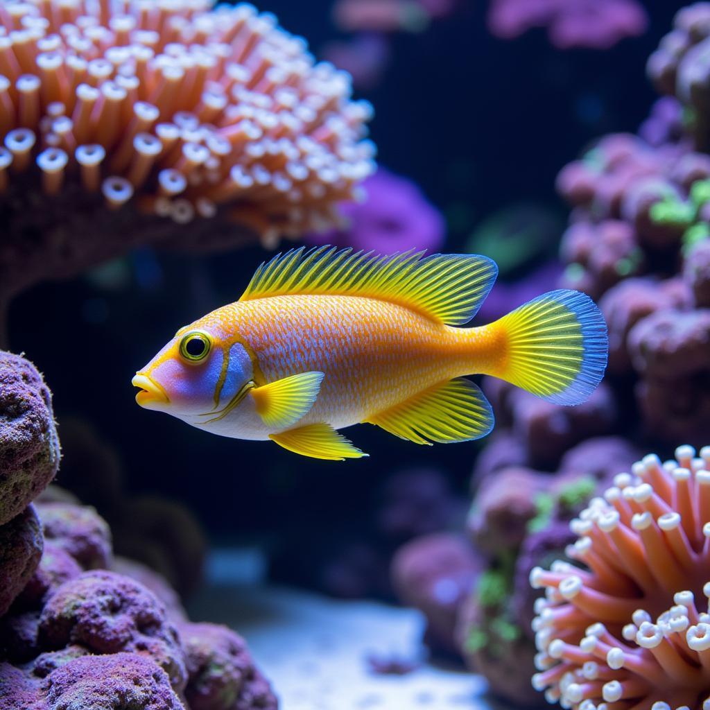 Mandarin Goby in a Reef Tank with Live Rock