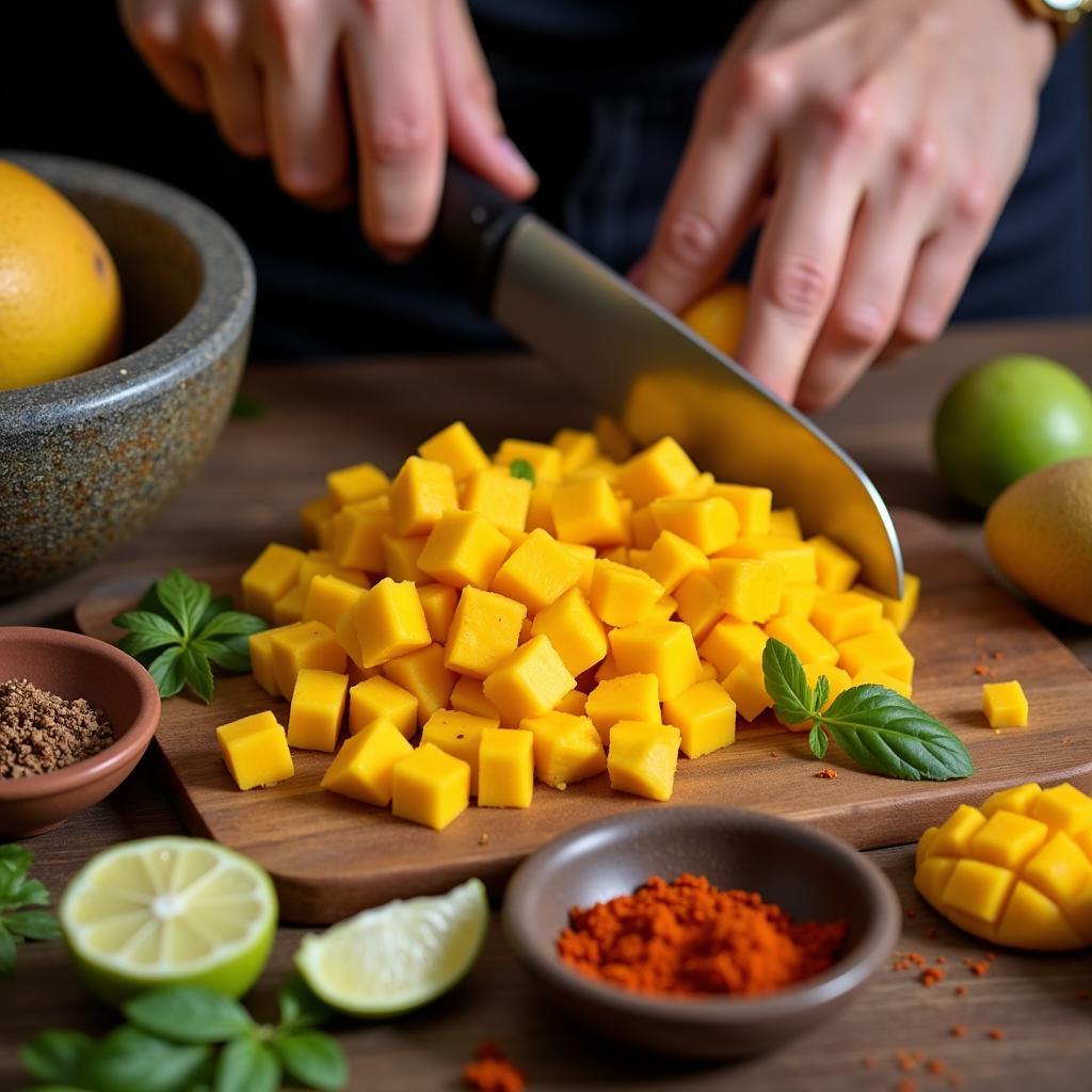 Preparing Mango Chutney