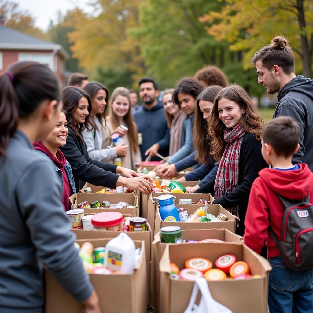 Donations at the Maple Heights Food Pantry