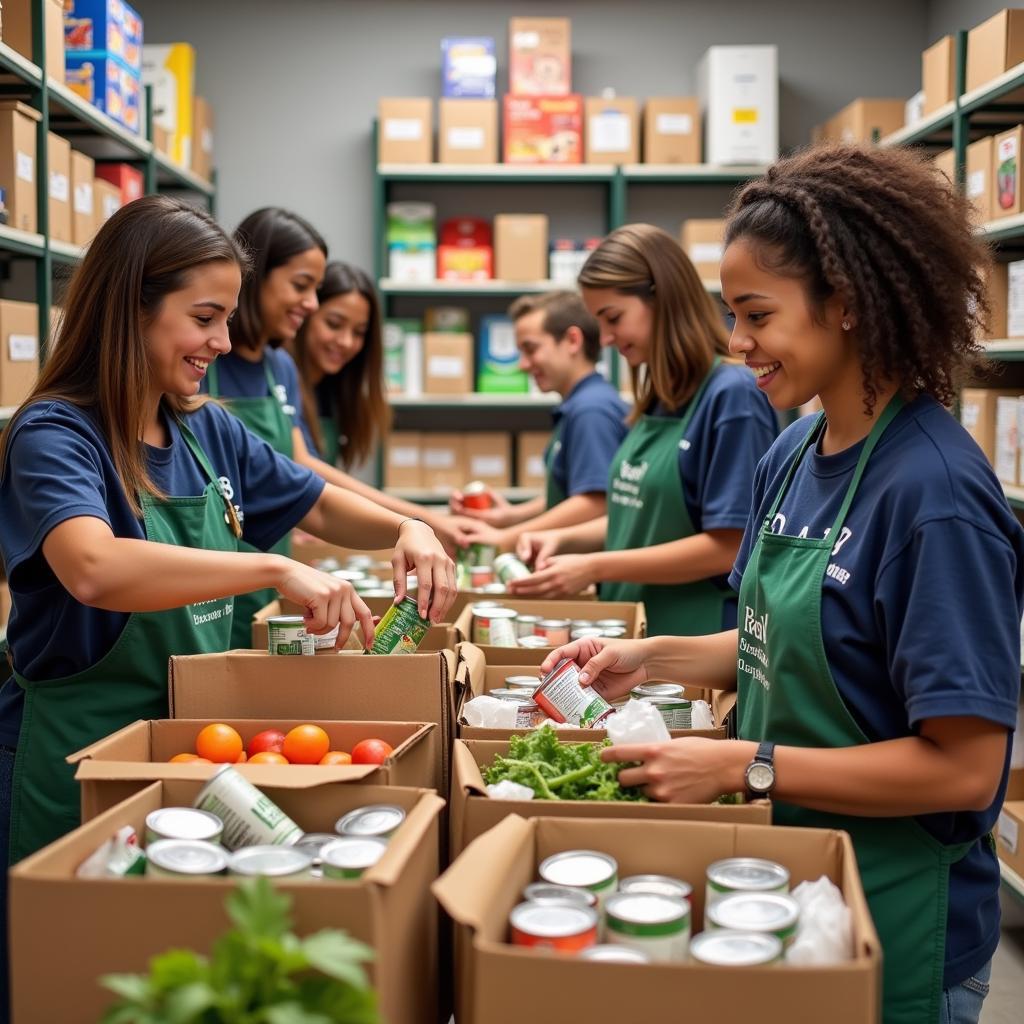 Volunteers at the Maple Heights Food Pantry