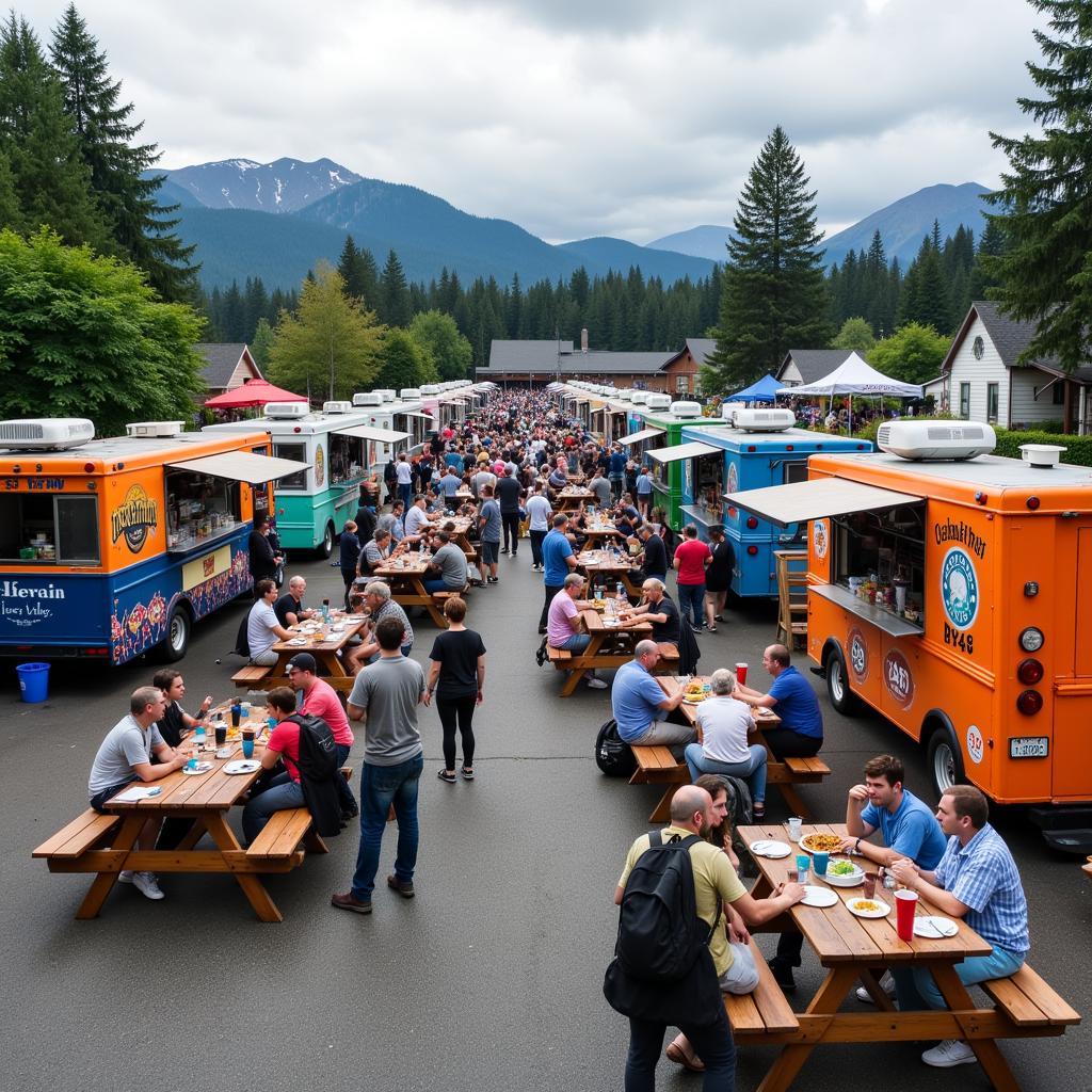 Vibrant food truck park in Maple Valley