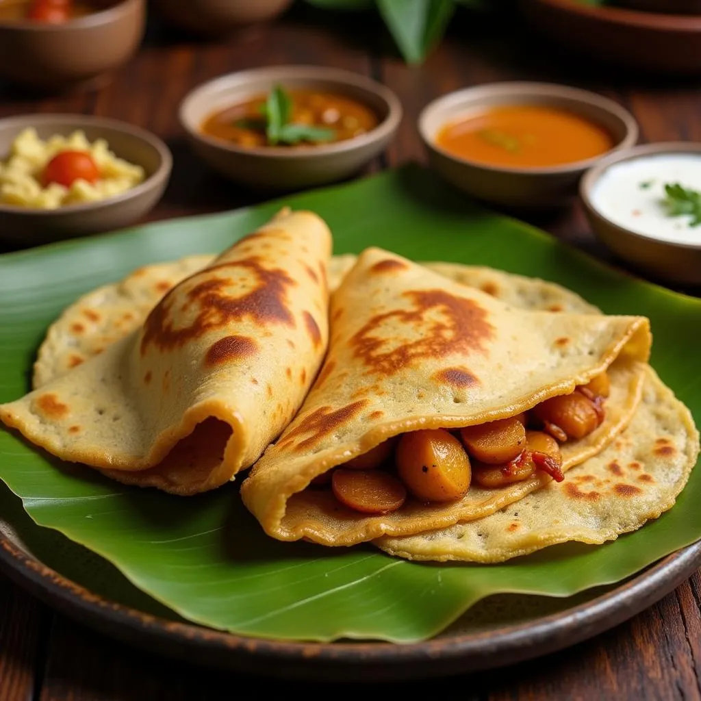 Masala Dosa on a Plate