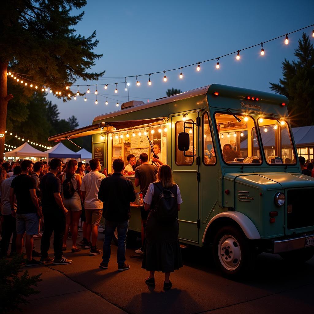 Mason Food Truck Serving Customers at a Local Festival