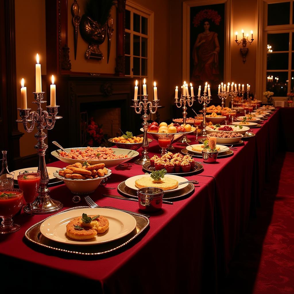 Elegant Masquerade Ball Food Table