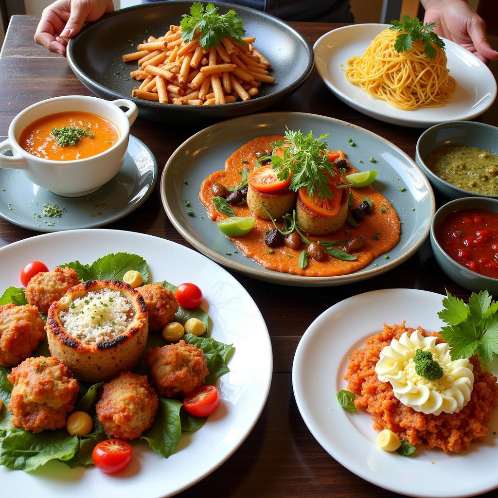 An assortment of beautifully plated matiz dishes