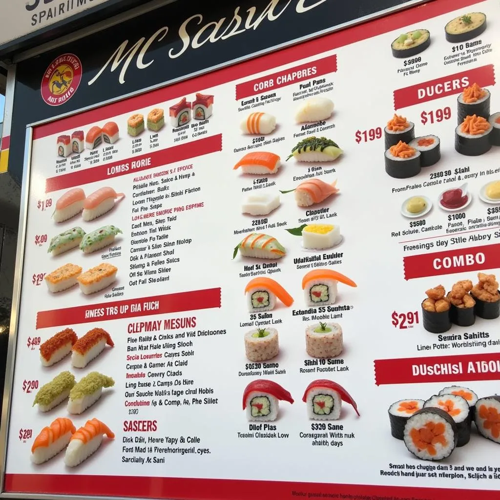 MC Sushi Food Truck Menu