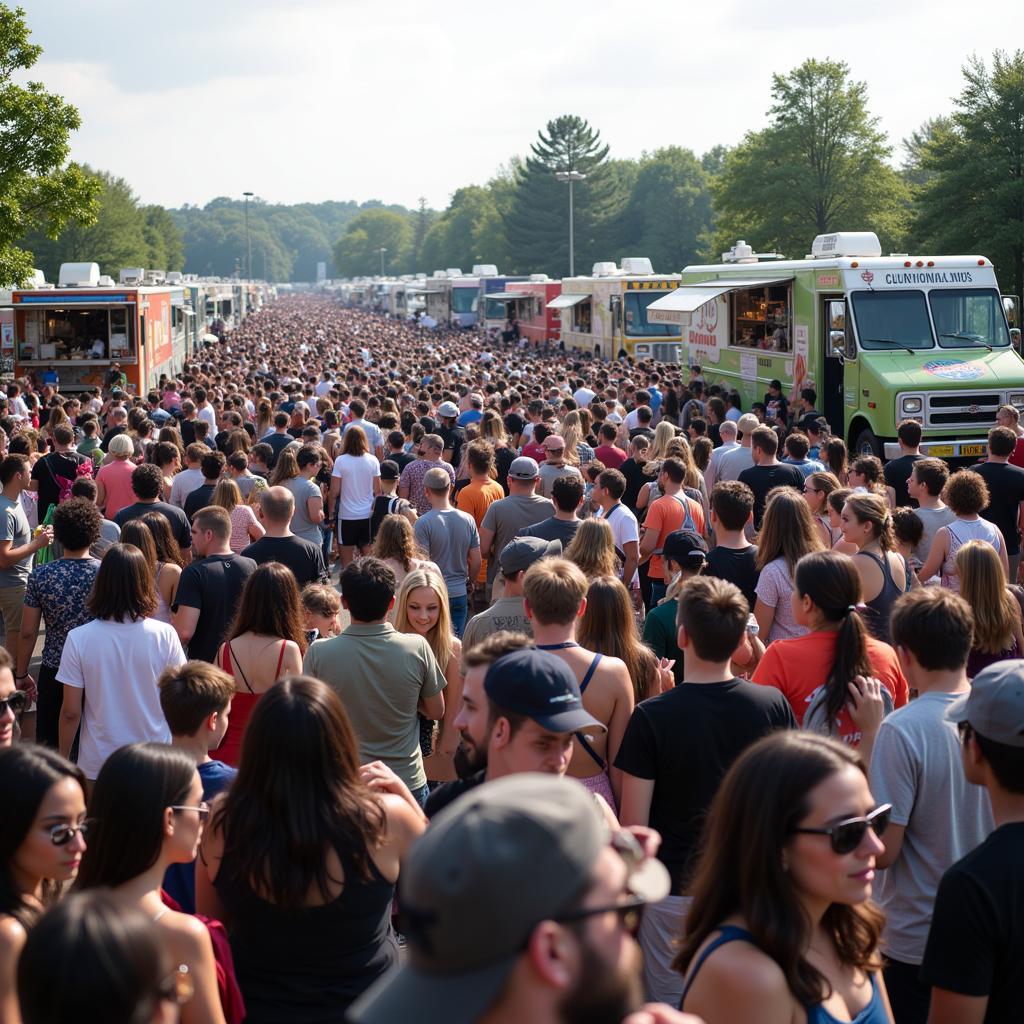 Crowd enjoying the Meadowlands food truck festival