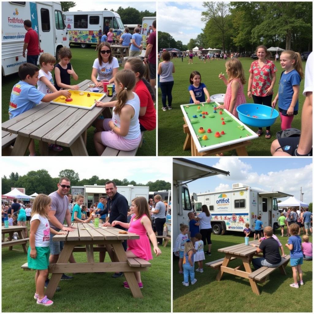 Families enjoying the Meadowlands food truck festival