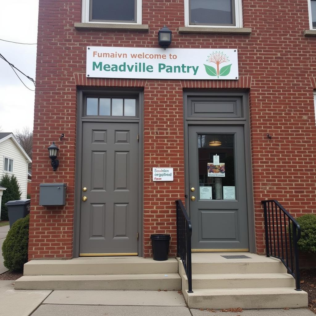 Exterior view of Meadville food pantry building