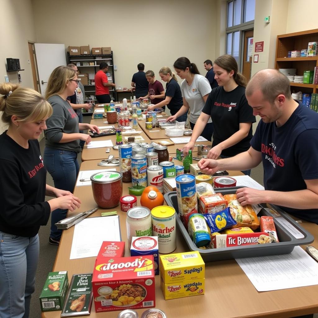 Medway food pantry volunteers organizing donations