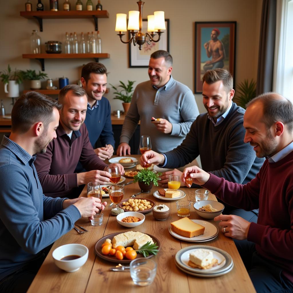 Men Enjoying Gourmet Food Gifts