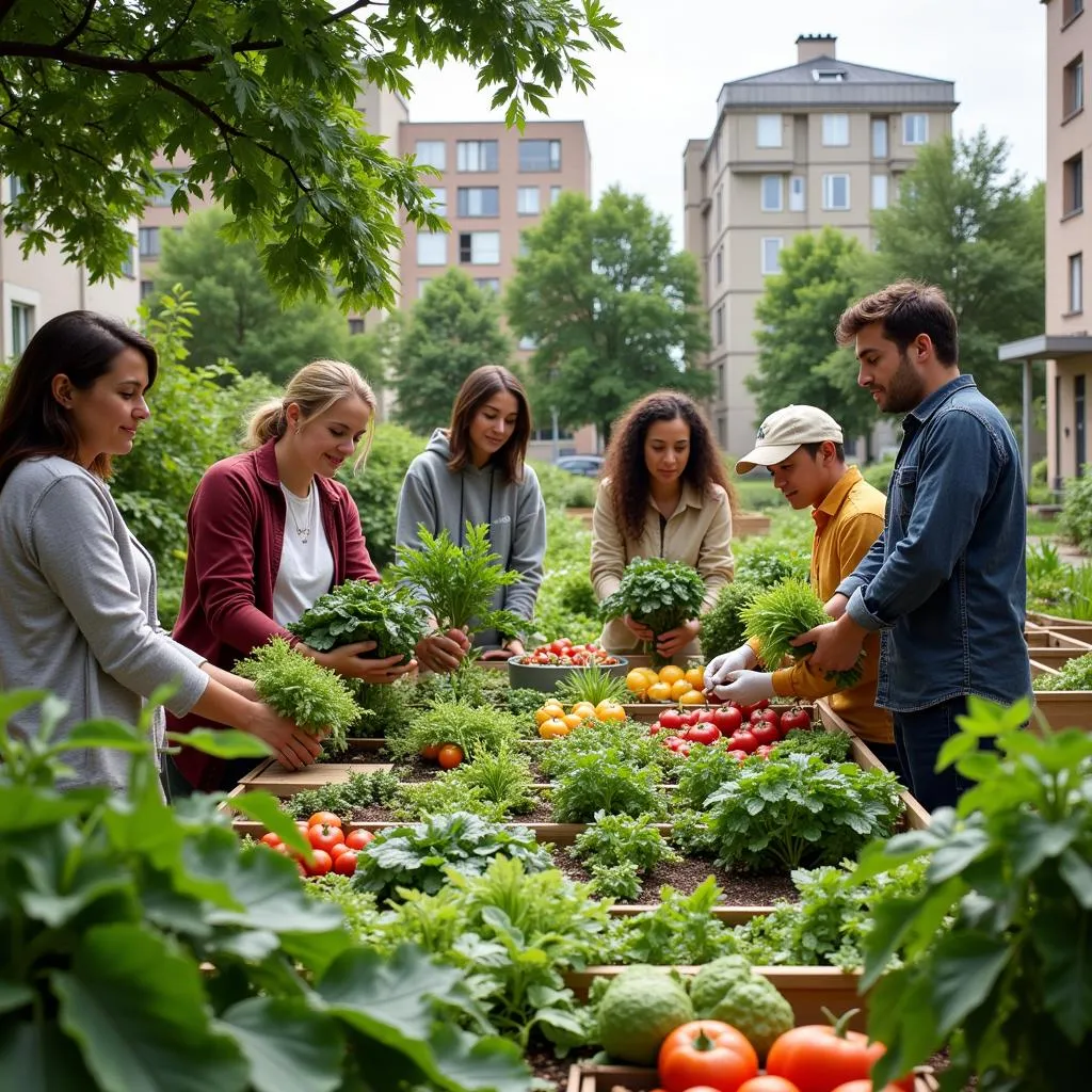 Community garden in a metropolitan area