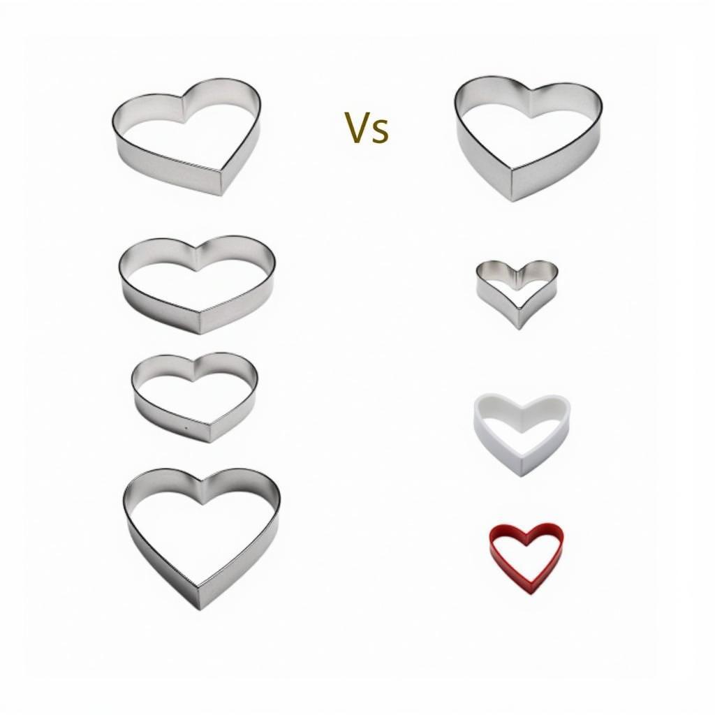 Metal and Plastic Heart Shaped Food Cutters