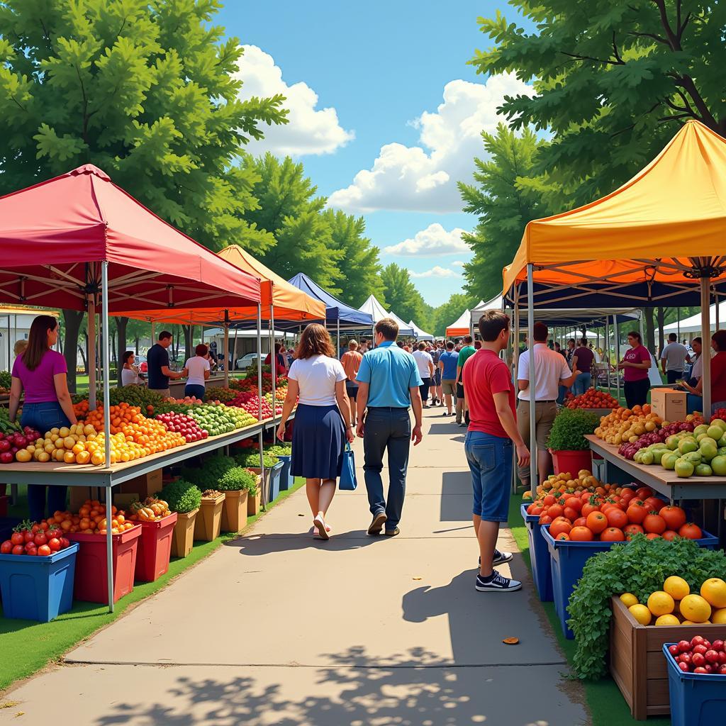 Michigan Farmers Market with Fresh Produce