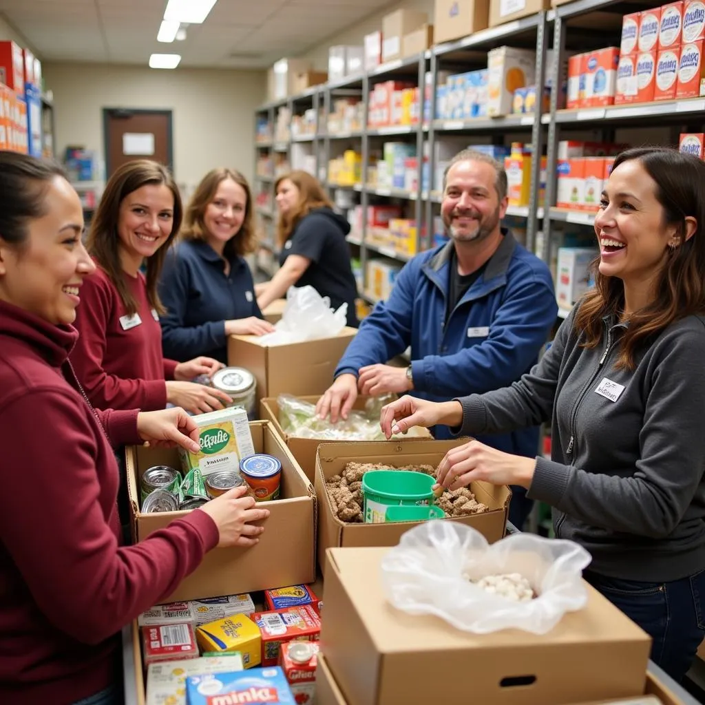 Volunteers Sort Donations at Middleton Food Pantry