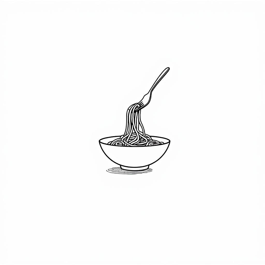 Minimalist Line Drawing Food Prints for Dining Room Decor