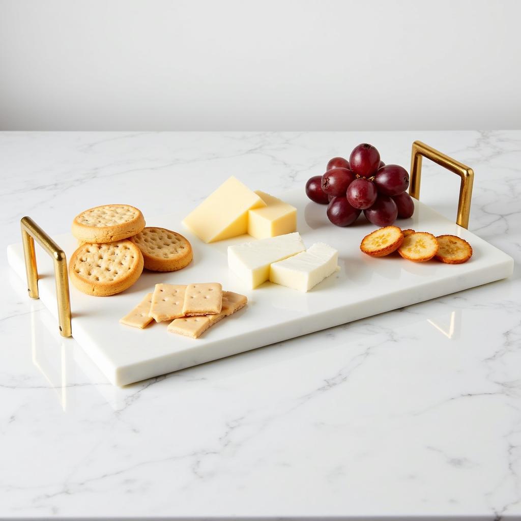 Minimalist White Marble Food Tray