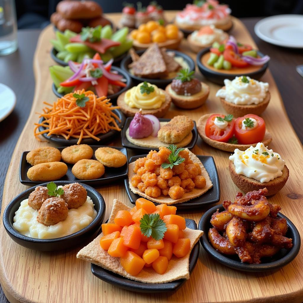 A vibrant platter of Mio Basque urban food pintxos