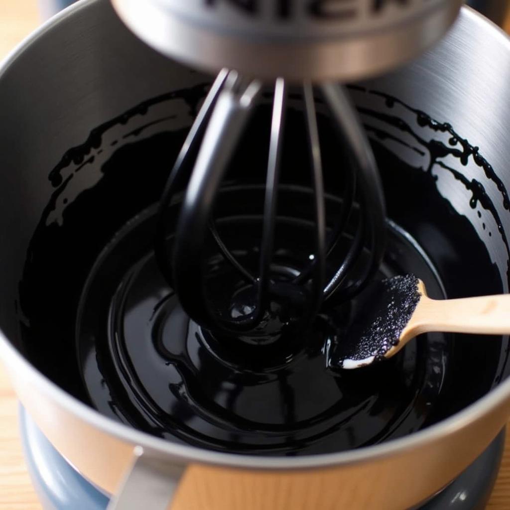 Mixing Black Royal Icing