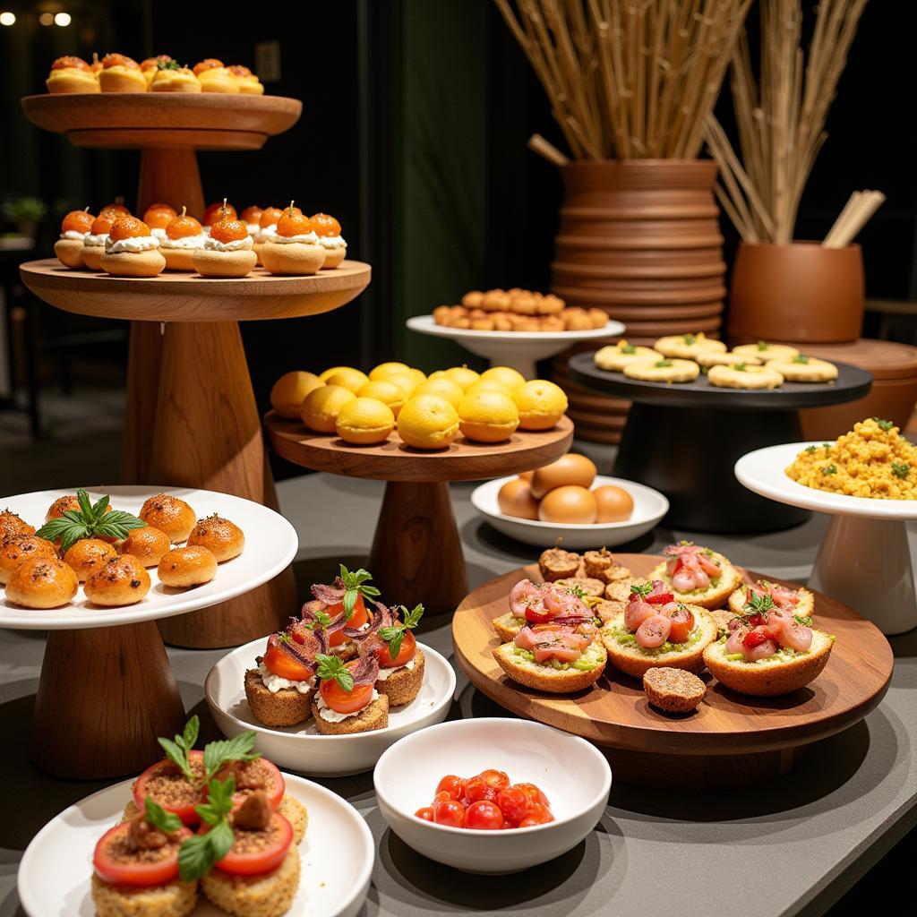 Modern Catering Display with Appetizers