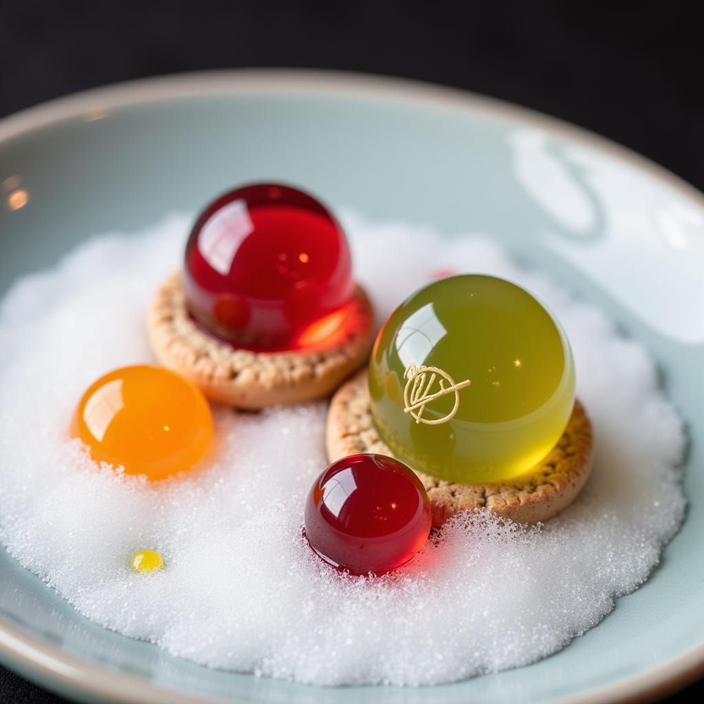 Molecular Gastronomy Inspired Dessert with Vizzle Logo