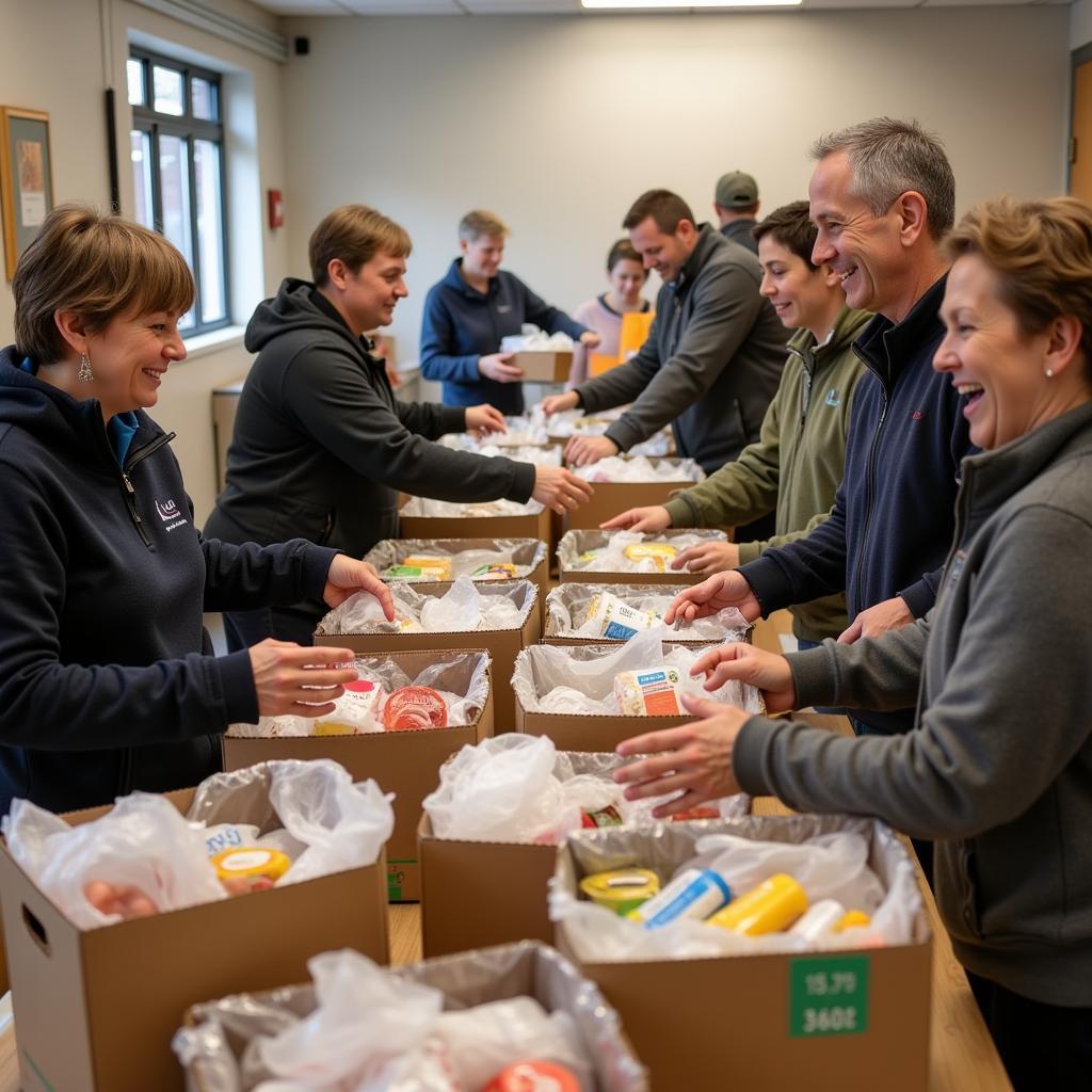 Moline Residents Volunteering at a Local Food Bank