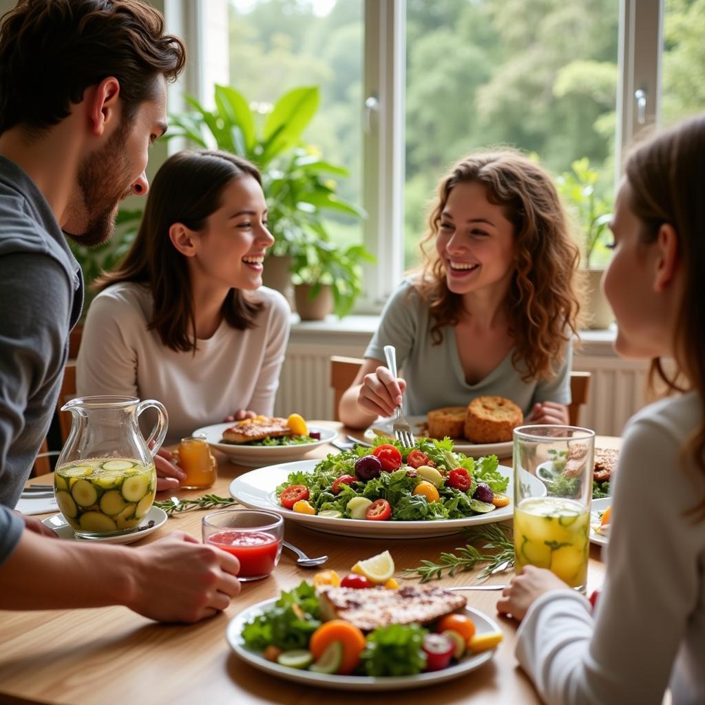 Family Enjoying a Healthy Mother Earth Food Meal