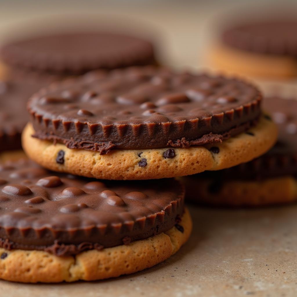 Close-up of M&S Food Chocolate Digestives