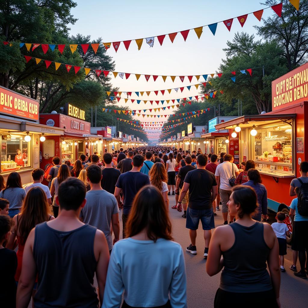 Crowds gather at the Mt Loretto Food Truck Festival