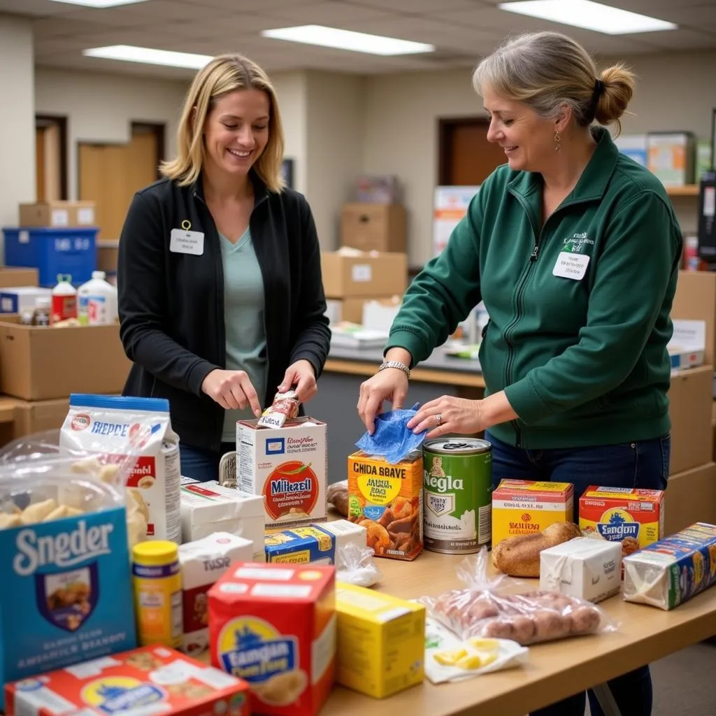 Volunteers Organizing Donations at Mt Pleasant Food Pantry