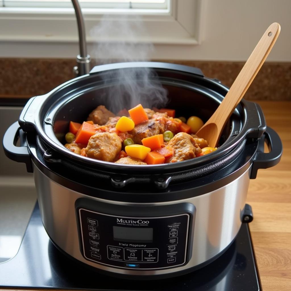 A delicious and healthy one-pot meal made using a multi-cooker.