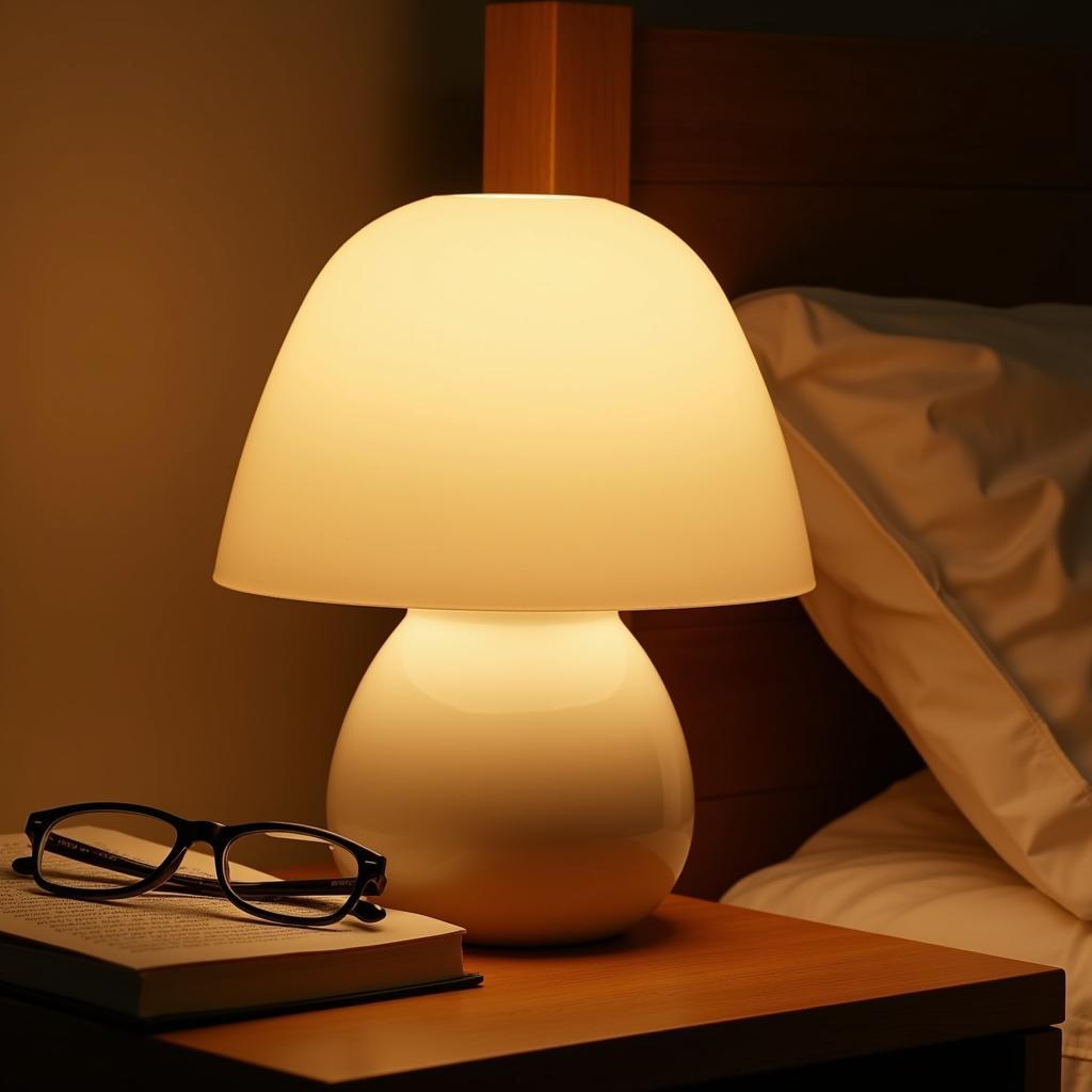 Mushroom Table Lamp in a Cozy Bedroom