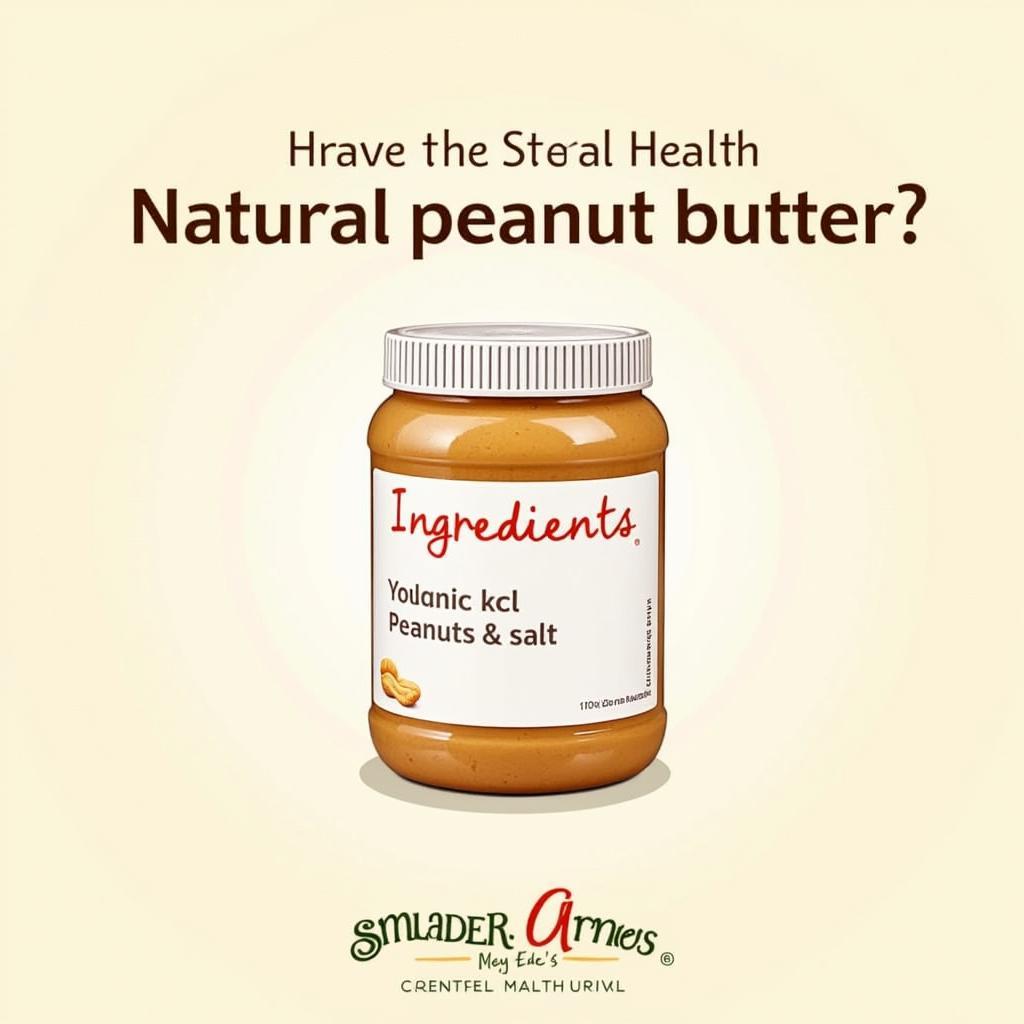 Jar of Natural Peanut Butter