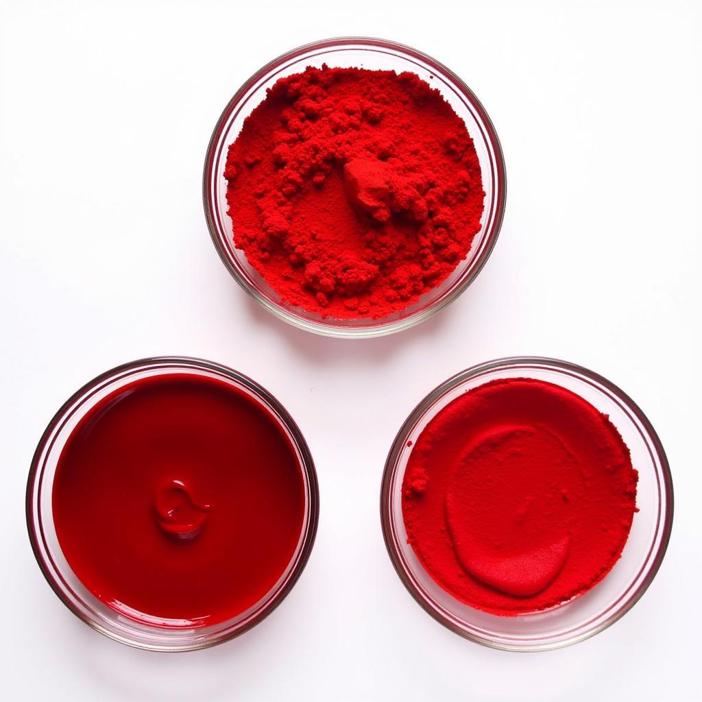 Natural Red Food Coloring Powder in Bowls